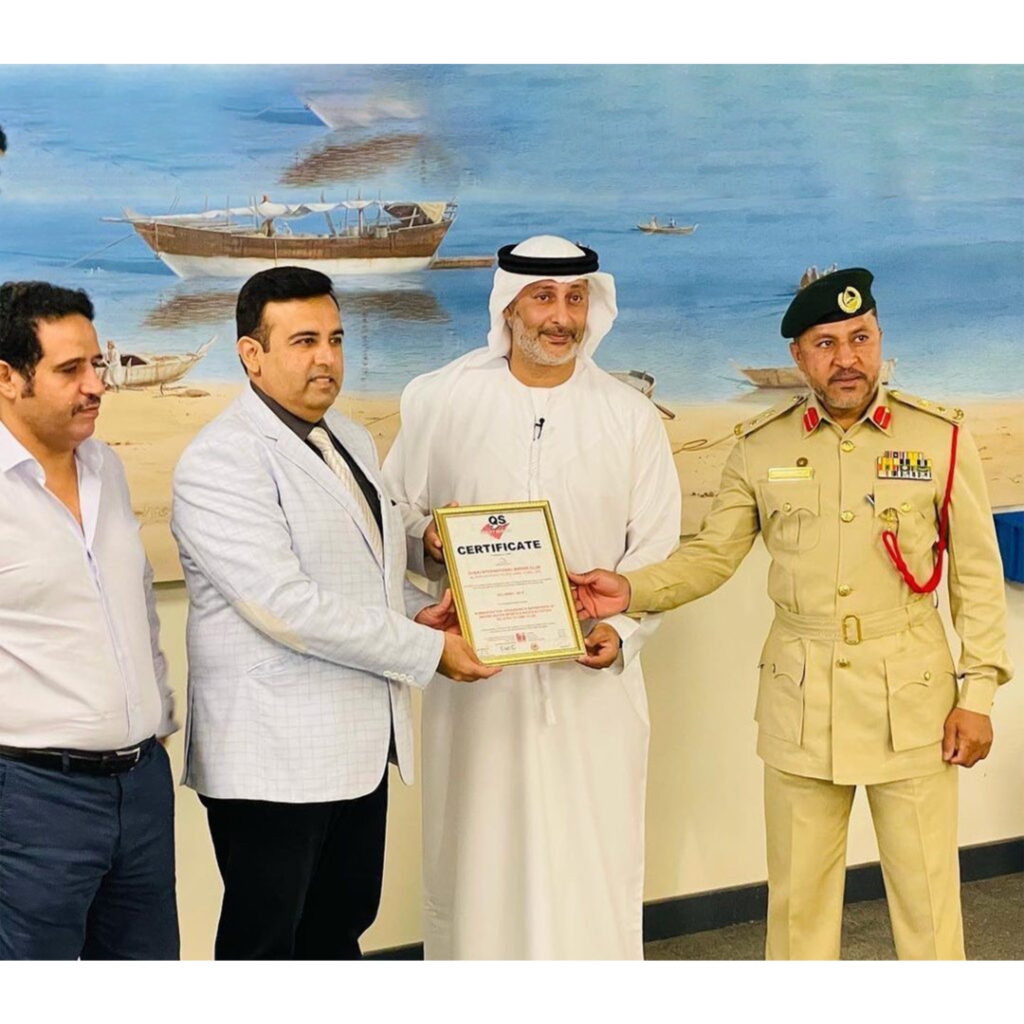 Award Ceremony at Dubai International Marine club For ISO 45001 certificate by QS Zurich AG, Switzerland.